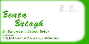 beata balogh business card